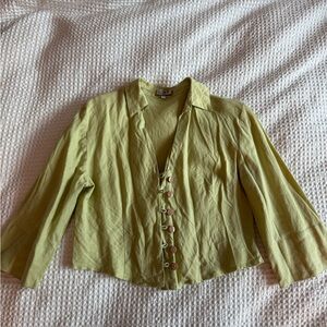 Vintage Linen Button-Up Blouse